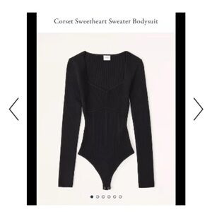 Abercrombie & Fitch Black Knit Ribbed Bodysuit